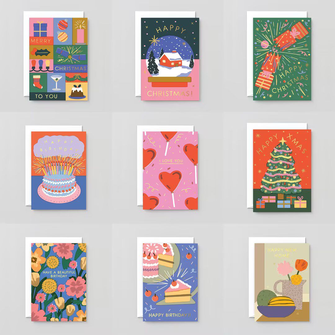 DearF Elena Boils Imported UK Christmas Thank You Birthday Art Greeting Card