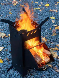 Portable Foldable High Carbon Steel Rocket Stove for Camping