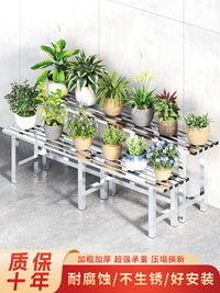Stainless Steel Plant Stand Outdoor Balcony Garden Multi-tier Flower Pot Rack for Succulents and Greenery