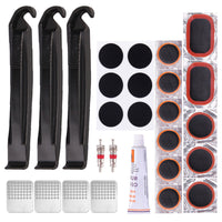 Bicycle Tire Repair Kit with Glueless Patches and Pry Bars for Mountain and Road Bikes