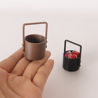 Dollhouse Miniature Camping Ice Bucket OB11 Blythe Doll House Bar Scene Accessories Simulation Portable Water Bucket Prop
