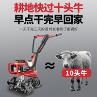 Tingsen Mini Tiller Household Rotary Tiller Ditching Machine Soil Loosening Gasoline Diesel Multifunctional Weeding Tool