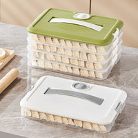 Multi-layer Dumpling Storage Box with Timer for Refrigerator Freezer, Household Kitchen Wonton Fresh-keeping Container