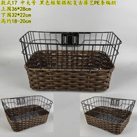 Japanese Export Retro Bicycle Basket Large PE Woven Vintage Bike Front Basket