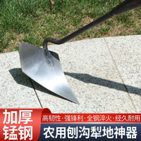 Thickened Manganese Steel Triangle Hoe for Plowing, Loosening Soil, Ditching, Fertilizing, and Weeding