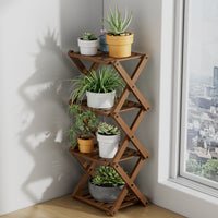 Foldable Multi-tier Plant Stand for Balcony Indoor Living Room Floor-standing Flower Pot Rack Succulent Plant Display Shelf