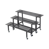 Multi-tier Carbon Steel Rolling Plant Stand with Wheels, Modern Indoor/Outdoor Flower Pot Rack for Balcony and Patio