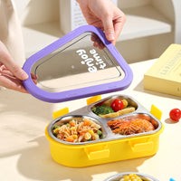 Microwaveable Divided Lunch Box for Office Workers and Students, Temperature-Resistant Lightweight Stainless Steel Insulated Bento Box