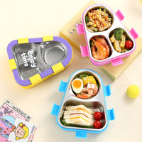 Microwaveable Divided Lunch Box for Office Workers and Students, Temperature-Resistant Lightweight Stainless Steel Insulated Bento Box