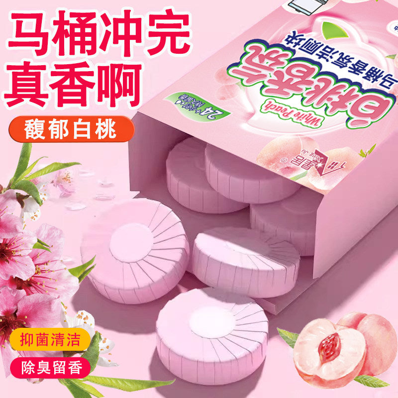 Peach Scent Toilet Bowl Cleaner Blue Bubble Automatic Cleaning Deodorizer Strong Descaling Agent