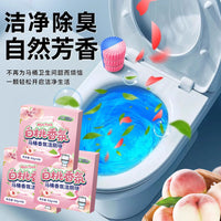Peach Scent Toilet Bowl Cleaner Blue Bubble Automatic Cleaning Deodorizer Strong Descaling Agent