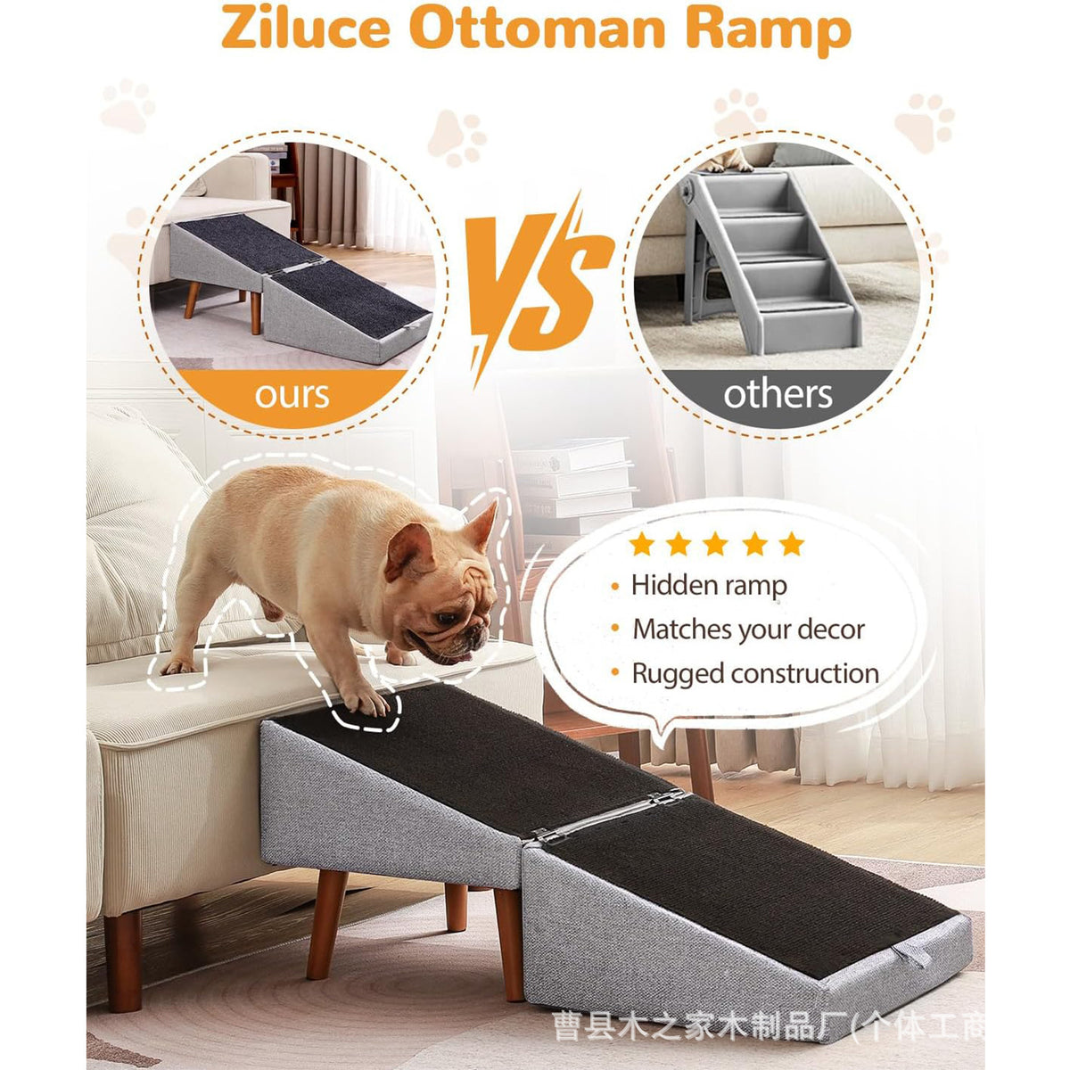 Pet Stairs Dog Ramp Sofa Ladder Bed Slope Wooden Pet Stool Dog Ramp Dog Ladder Pet Ramp