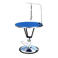 Pet Grooming Table Hydraulic Lift Dog Grooming Station with Round Table and Support Rod