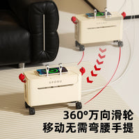 Multi-functional Data Cable Storage Box with Wheels for Home Living Room, Large Capacity Power Strip Organizer for Phone Charging Cables