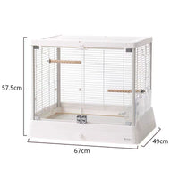 Dayang B6047SS Large Panoramic Glass Bird Cage High Transparency Home Parrot Cage for Budgies and Peonies