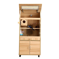 Solid Wood Parrot Cage for Adult Cockatiels Breeding and Ornamental Birds, DIY Landscape Cage
