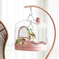 Portable Bird Cage for Parrots and Small Birds - Travel Carrier for Outdoor Use and Home