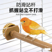 2026 New Multifunctional Bird Bath and Perch Stand 2-in-1 Anti-slip Hanging Cage for Finches Canaries and Budgies