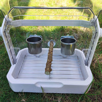 Portable Transparent Bird Carrier Cage for Parrots and Small Birds, Outdoor Travel Observation Cage