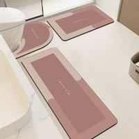 Cross-border Simple Light Luxury Diatomaceous Earth Mat Bathroom Absorbent Quick Dry Three-Piece Toilet U-shaped Mat
