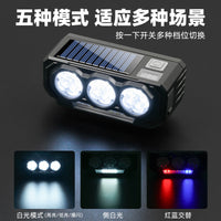 High Brightness Bicycle Front Light, Rotating ABS, 15 LEDs, High/Low Beam with Horn