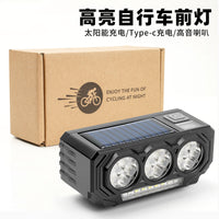 High Brightness Bicycle Front Light, Rotating ABS, 15 LEDs, High/Low Beam with Horn