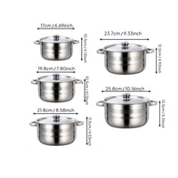 10 Pieces Multi-Diameter Cooking Pot Set Induction Compatible Soup Pot Set with Lids Thickened Body for Kitchen