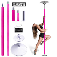 Pole Dancing Pole Black Silicone Non-Slip Rotating Dance Pole for Home and Studio Use