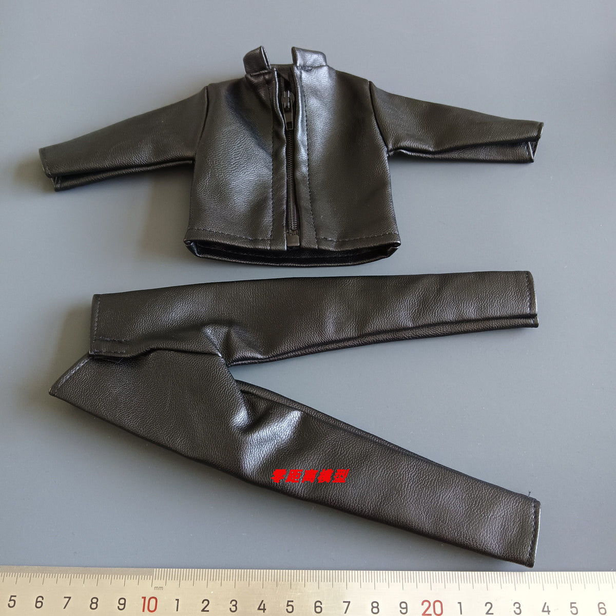 1:6 Scale Figure Black Leather Jacket and Pants Set