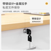 Lockable Mobile Filing Cabinet with 3 Shelves