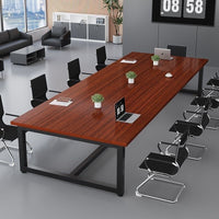 Simple Modern Rectangular Office Desk and Meeting Table with Wood Finish