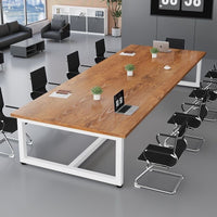 Simple Modern Rectangular Office Desk and Meeting Table with Wood Finish