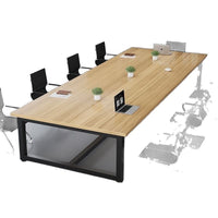 Simple Modern Rectangular Office Desk and Meeting Table with Wood Finish