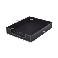 Leather Document Tray Elegant Design A4 File Holder Soft Lining for Study, Hotel