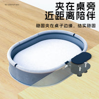 Desktop Cat Bed with Anti-Slip Clip, Suspended Design, Large Space Comfortable Sleeping Pad for Medium Cats