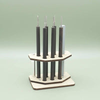Wooden Carving Tool Rack Round Slots Carving tools Rack Metal Fasteners Storage