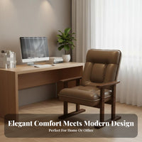 Curved Frame Accent Chair Ergonomic Design Upholstered Seating High spine Support Multi-Purpose for Office Workers, Homeowners