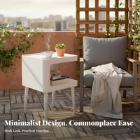C-Shaped End Table Space-Saving eveningstand additional Storage for Bedroom, Homeowners