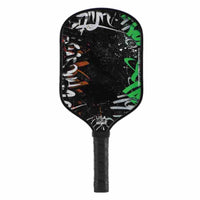 Black Edge Guard Carbon Fiber Pickleball Paddle Graphic Design Sports Equipment