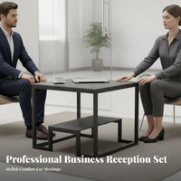 Upholstered Armchair Modern Design Reception Seating Wide Armrests for Clients