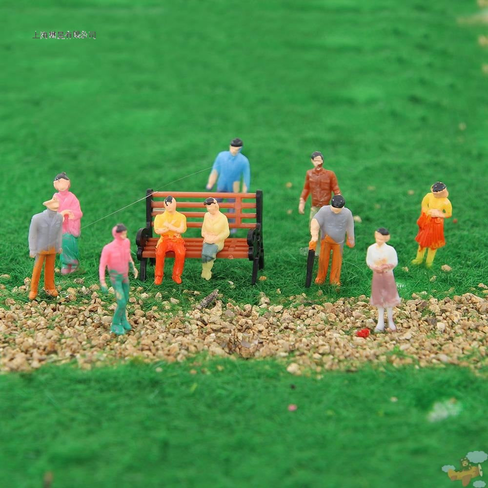 100-Pack Miniature Figures for DIY Sand Table Models, Colored, 1:150 Scale, 13mm Height