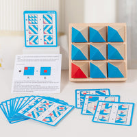 Wooden Geometric Flip Blocks Early Education Logic Training Toy