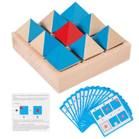 Wooden Geometric Flip Blocks Early Education Logic Training Toy for Kids