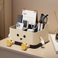 Desktop Storage Organizer Box with Compartments for Remote Controls and Sundries