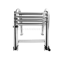Stainless Steel Boarding Ladder with Dock Handrail, Four-Section, for Pontoon Boat