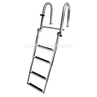 Stainless Steel Boarding Ladder with Dock Handrail, Four-Section, for Pontoon Boat