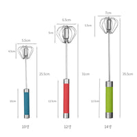Press-Type Semi-Automatic Rotating Egg Beater Stainless Steel Cream Baking Manual Stirrer Kitchen Tool Wholesale