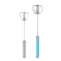 Press-Type Semi-Automatic Rotating Egg Beater Stainless Steel Cream Baking Manual Mixer Kitchen Tool