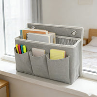 Bedside Storage Hanging Bag, Multi-layer Cloth Organizer, Wall-mounted, Dorm Use