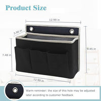 Bedside Storage Hanging Bag, Multi-layer Cloth Organizer, Wall-mounted, Dorm Use